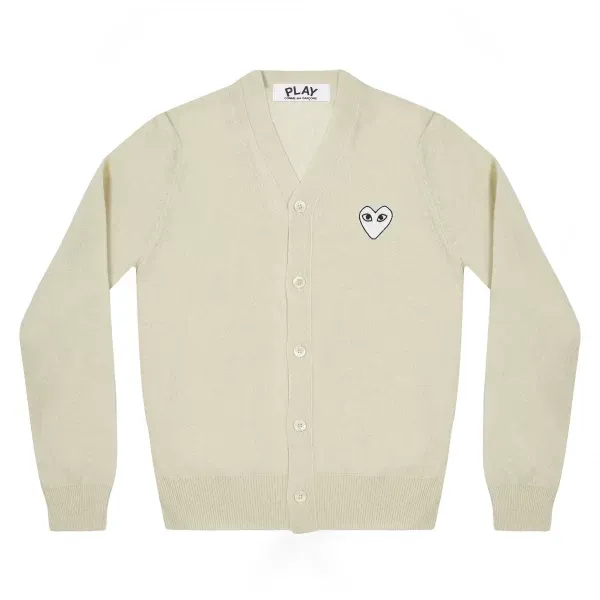 Play Men’s Off White Cardigan White Heart – Natural Series